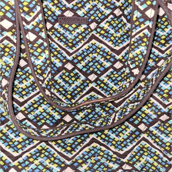 Vera Bradley "Rain Forest" Tote Blue Green Brown Pattern - Picture 12 of 12